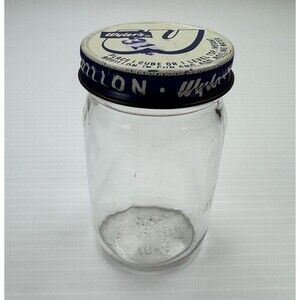 Vintage Wyler’s Chicken Bouillon Glass Jar Milk Glass Lid Advertising